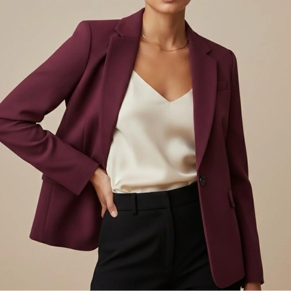 J. CREW Regent Blazer in Burgundy Four Season Stretch 14T NWOT
